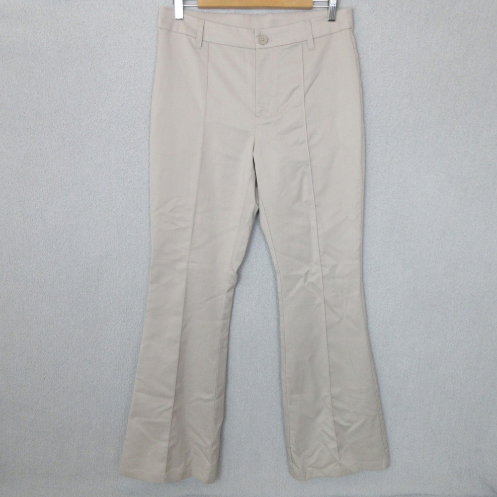 H&M Divided Womens Tan Flare Leg High Rise Dress Pants US 10 Modern Career